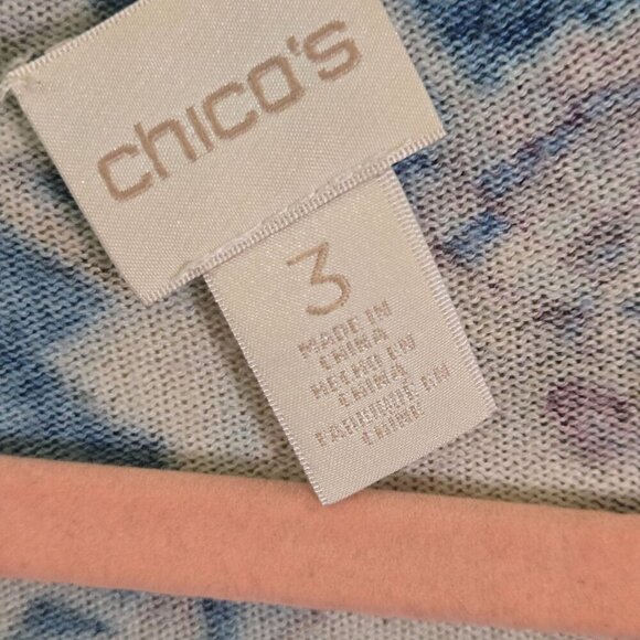 Chico's Floral Woven Trim Pullover Sweater Size L - Picture 9 of 12